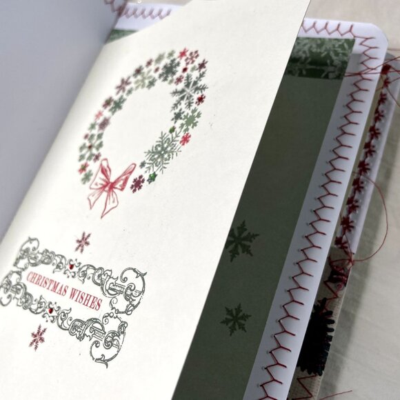 Christmas Junk Journal  With Charm u Washi  Fabric Wrap Tons Ephemera Handmade B - Picture 15 of 16